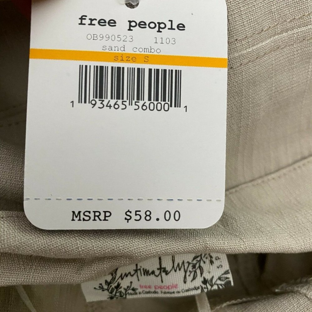 Free people you too tube top sz S in Sand NWT - Picture 5 of 5